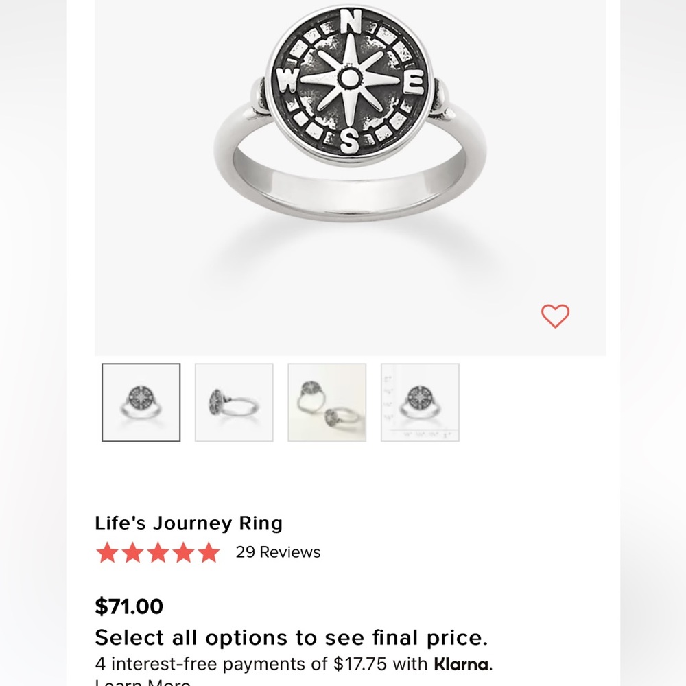 James Avery life’s a journey ring